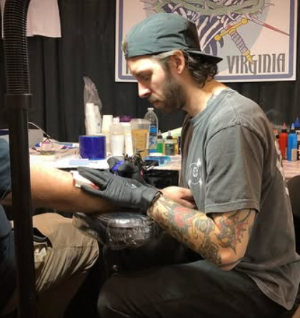 Nick Barnett tattooing