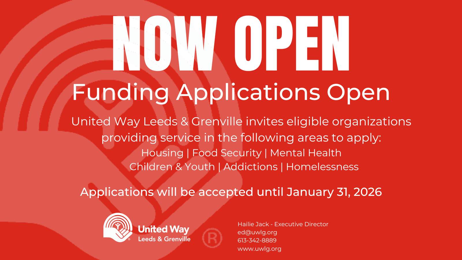 A red sign that says community investment fund grants apply now for 2023-2024 funding.