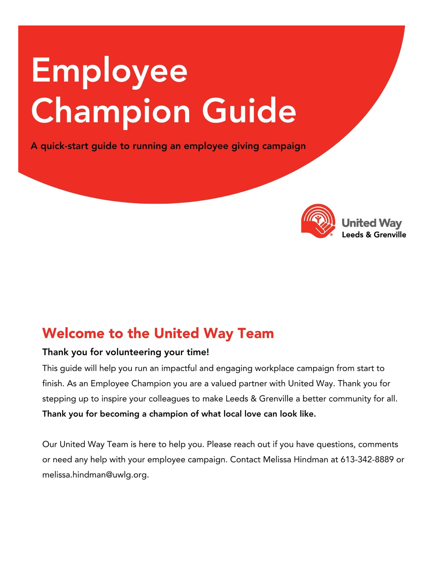 A united way employee champion guide for the year 2025