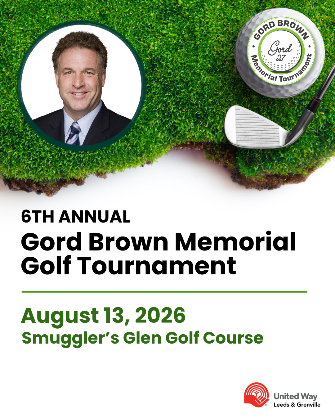 A picture of gord brown memorial tournament with a golf course in the background