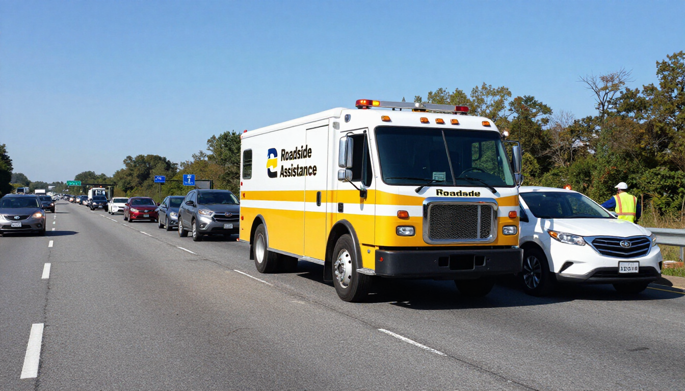 295 RoadPro roadside assistance vehicle helping a driver in South Jersey