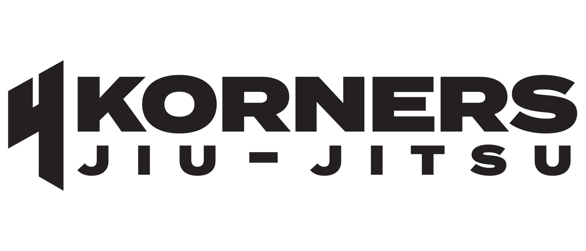 Korners Jiu-Jitsu black logo on white background