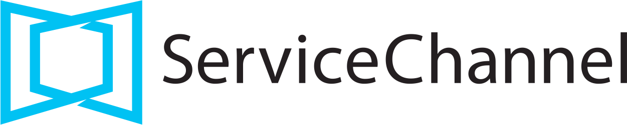 The ServiceChannel logo, featuring a blue geometric abstract icon next to the company name in black text.
