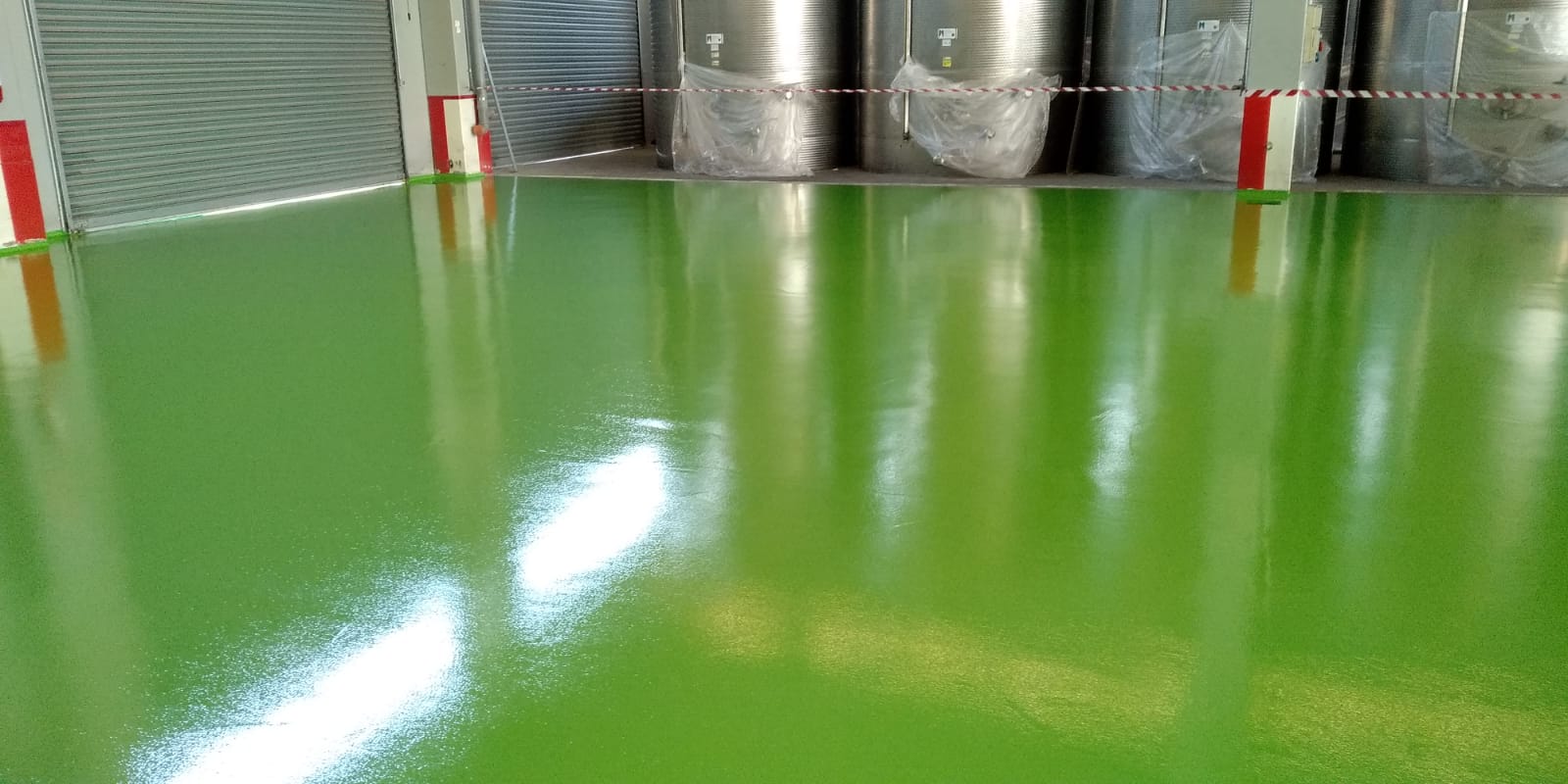 Pavimento in resina verde