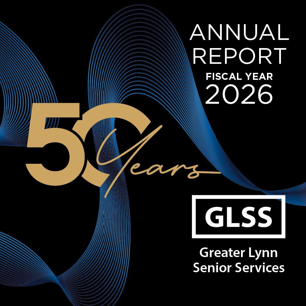 GLSS 50 Years annual report cover, fiscal year 2026, with gold and blue wave design