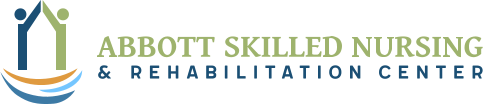 Logo for Abbott Skilled Nursing & Rehabilitation Center featuring an abstract house icon and text.