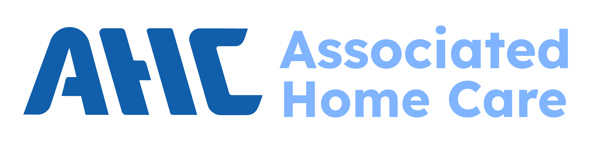 Associated Home Care logo in blue with a house icon and white roof line