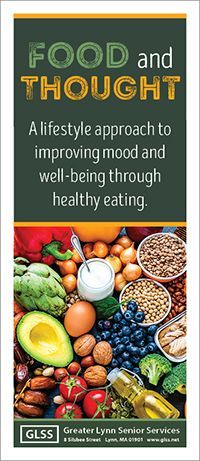Food and Thought brochure cover showing an assortment of healthy foods