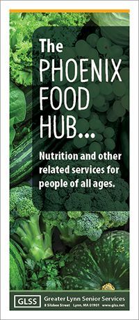 Phoenix Food Hub brochure cover showing healthy green vegetables