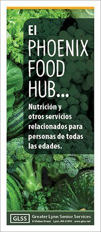 Phoenix Food Hub brochure cover showing healthy green vegetables