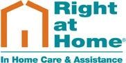 Right at Home logo with an orange house outline next to blue text reading 