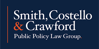 Smith, Costello & Crawford Public Policy Law Group logo on a navy background with orange accents