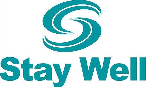 A teal logo featuring a stylized letter 