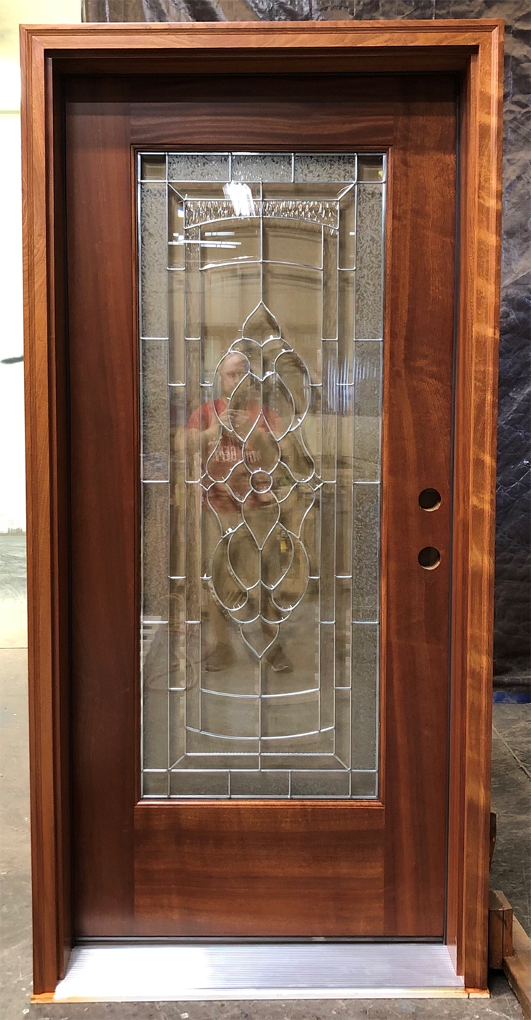 Mahogany door factory finished in Chaparral