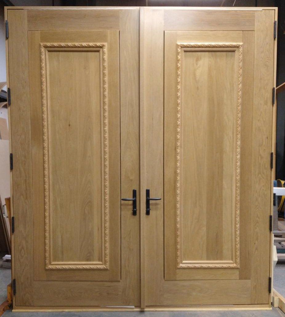 Flat sawn white oak double entry door