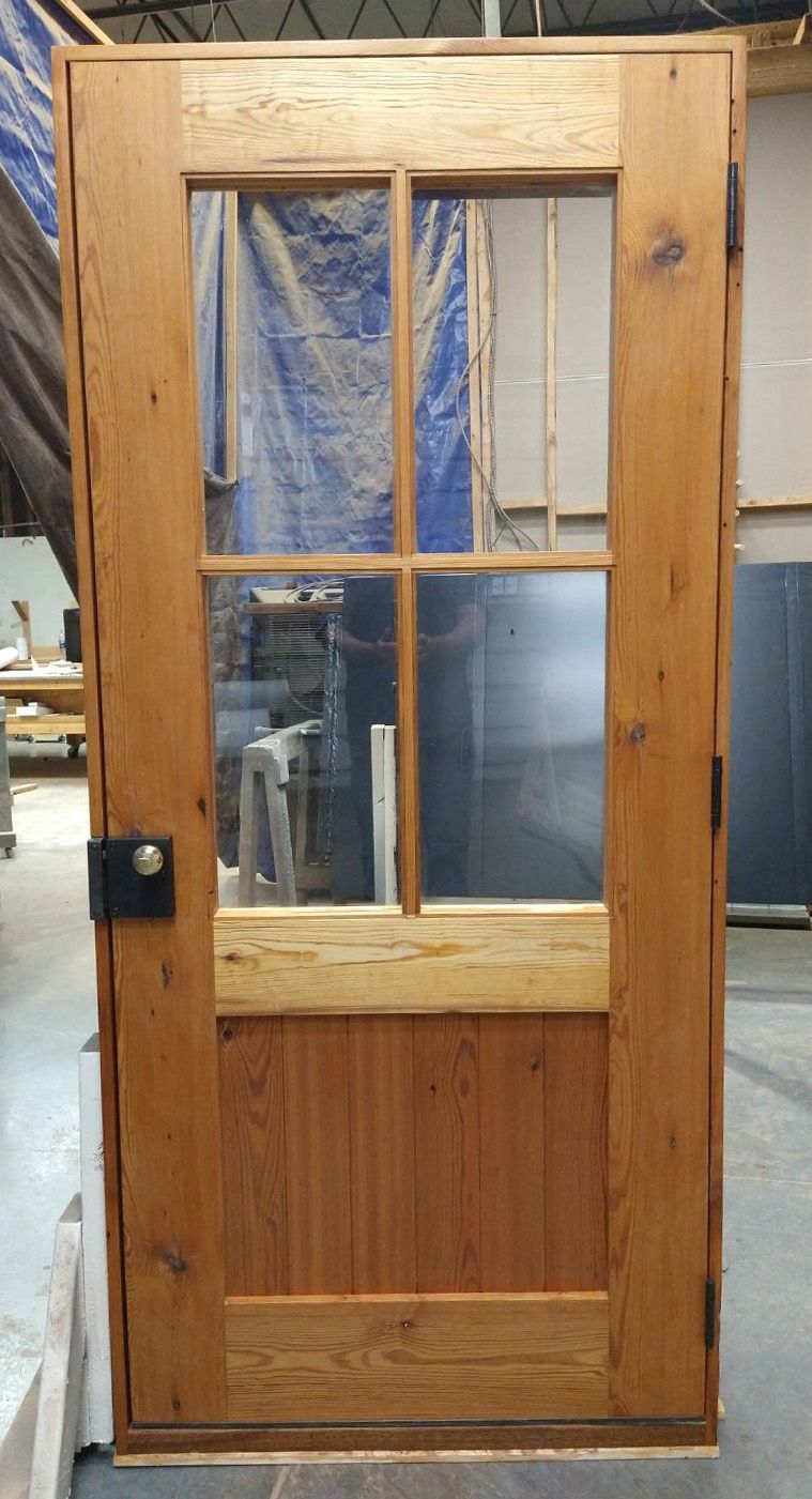 Reclaimed heart pine wood door Finished with tung oil