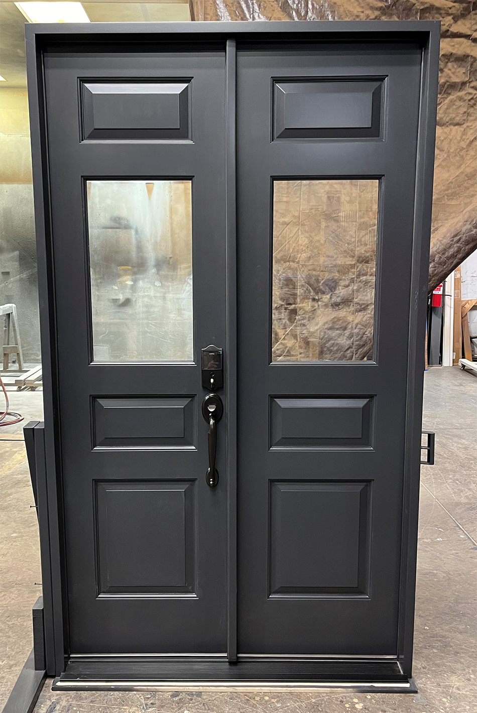 Mahogany double door painted SW tricorn black