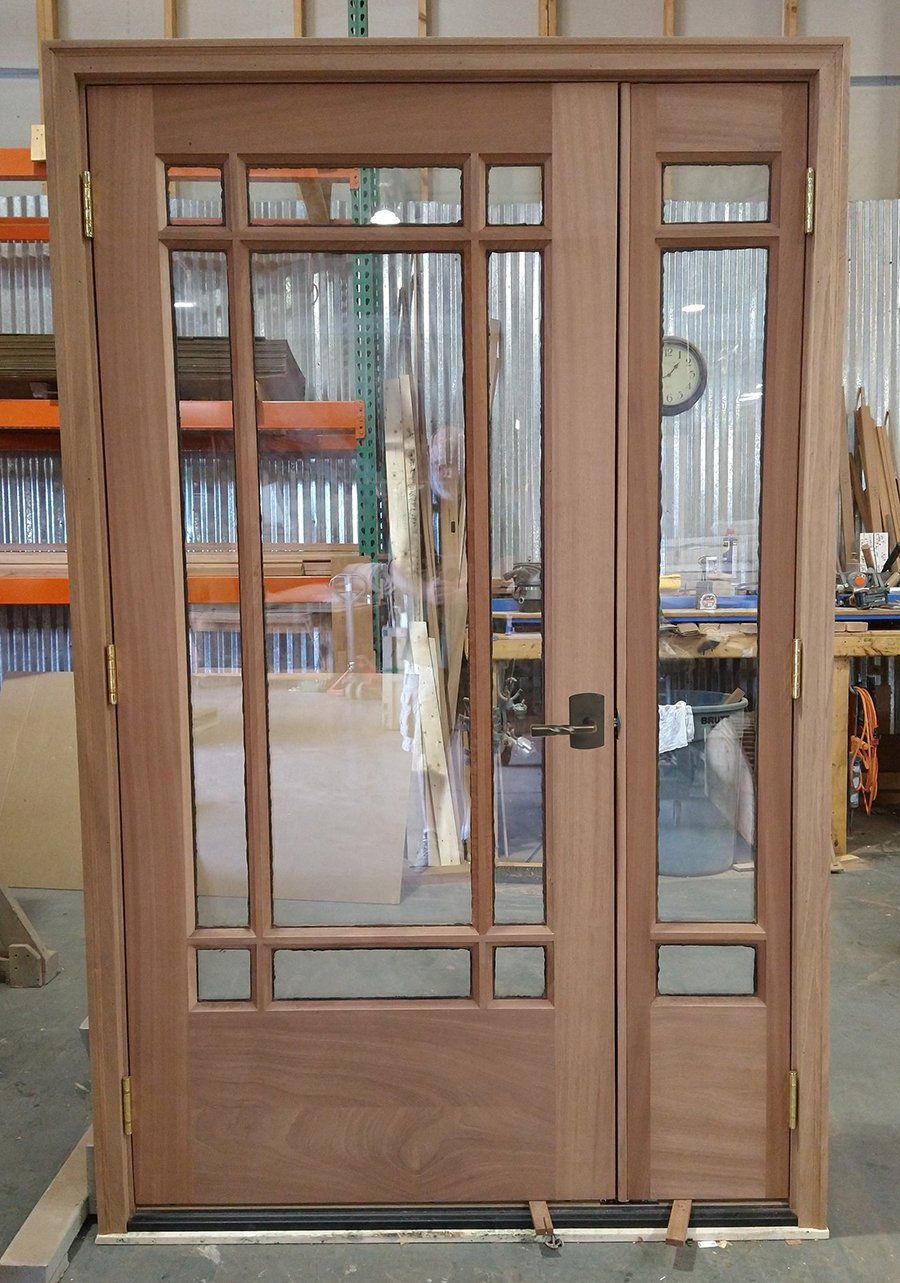 Mahogany double door Clear glass