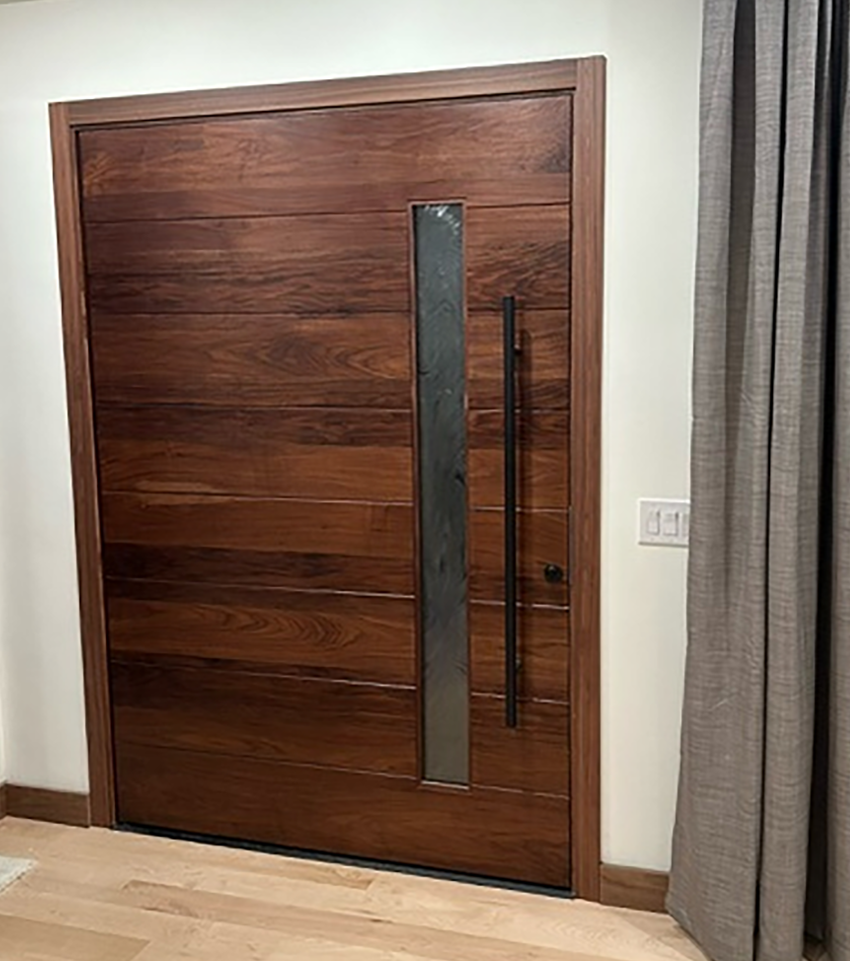 Wishart #28258
Walnut flush door – pivot door - interior view
Customer did the finishing
Clyde, NC