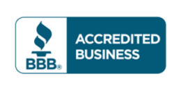 BBB Accredited Business logo with a blue flame and text