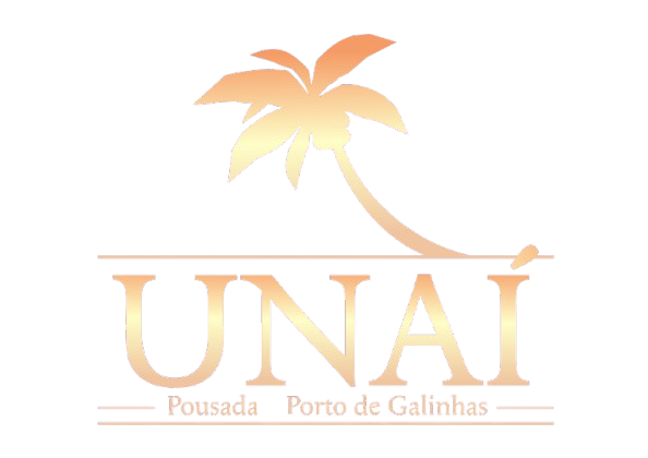 UNAI Pousada Porto de Galinhas logo with a palm tree in orange and gold