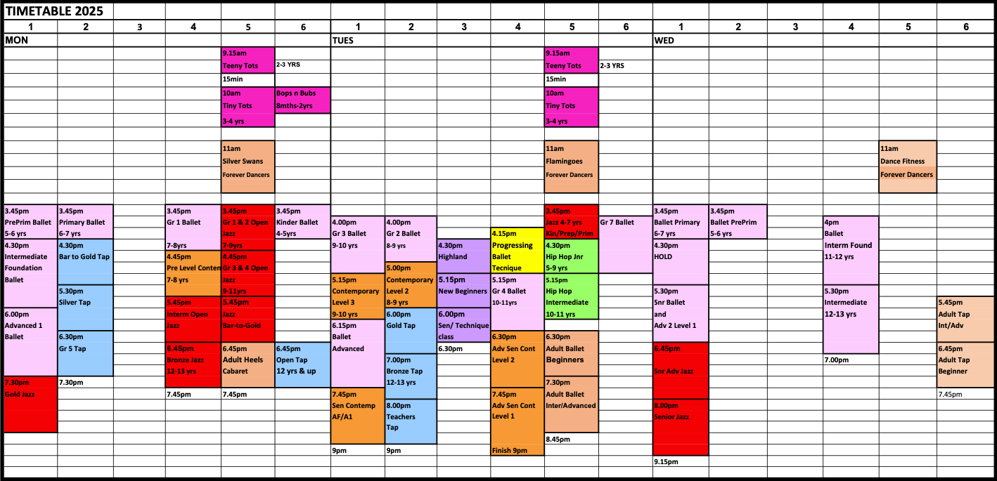 A calendar with a bunch of colored squares on it