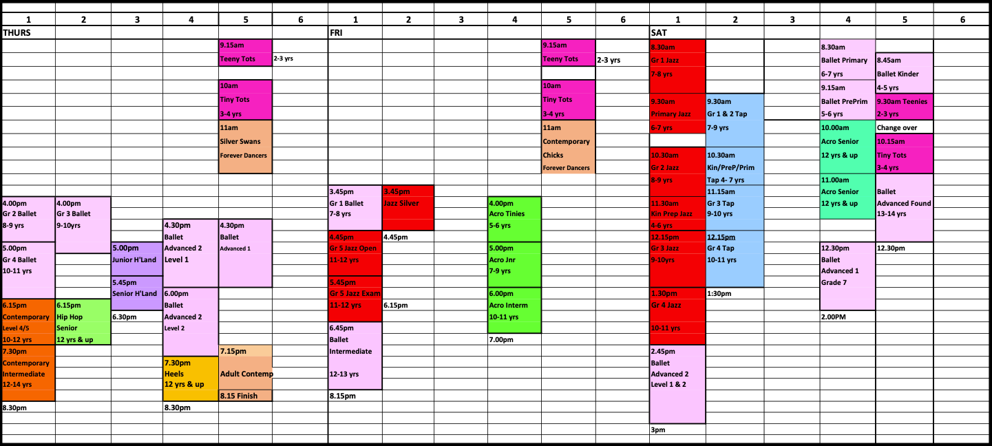 A grid of colored squares on a white background