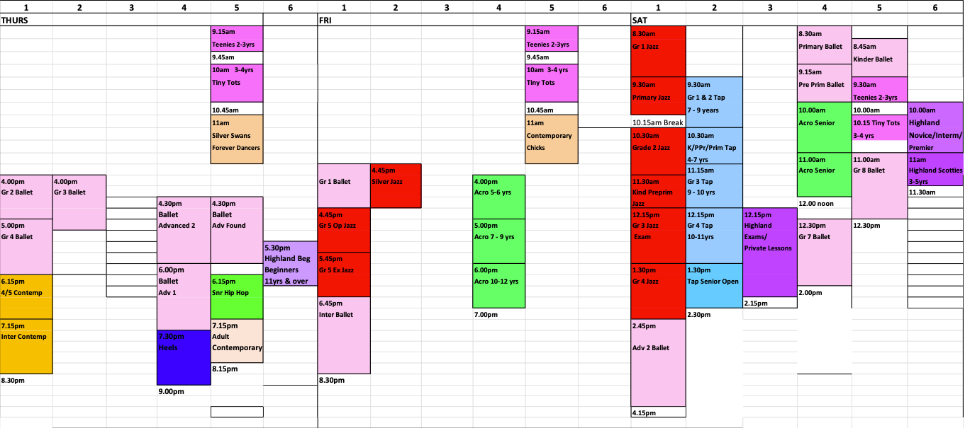 A grid of colored squares on a white background