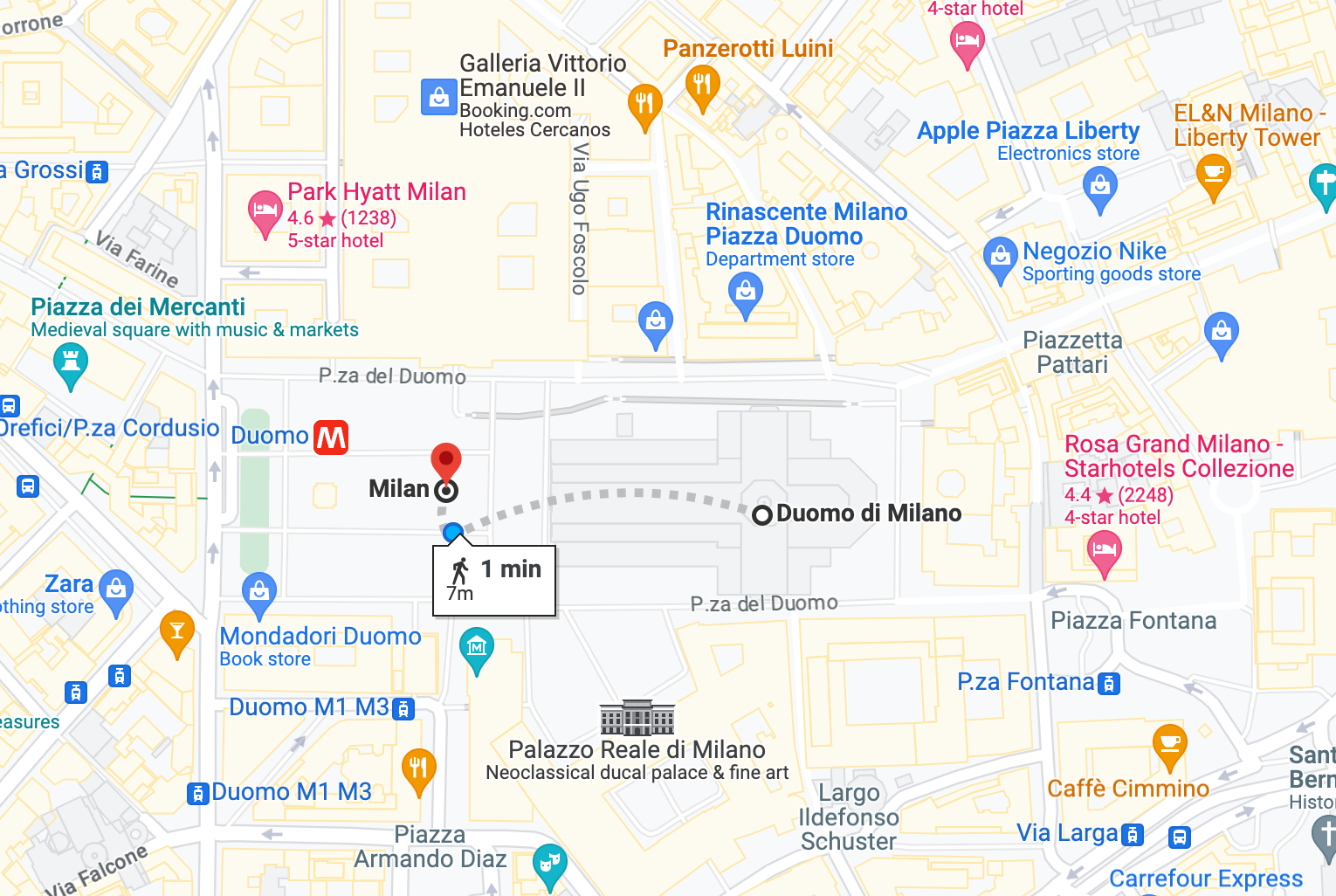 Directions to Milan Duomo