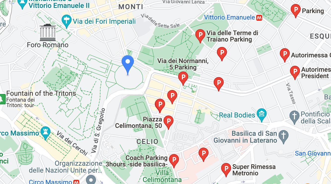 Parking; Parking places near the Colosseum