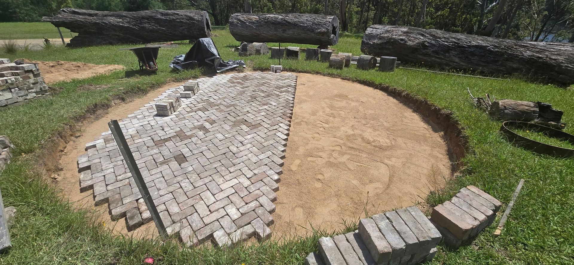 An Outdoor Patio Made of Recycled Brick — Southern Bricks & Pavers In Ulladulla, NSW

