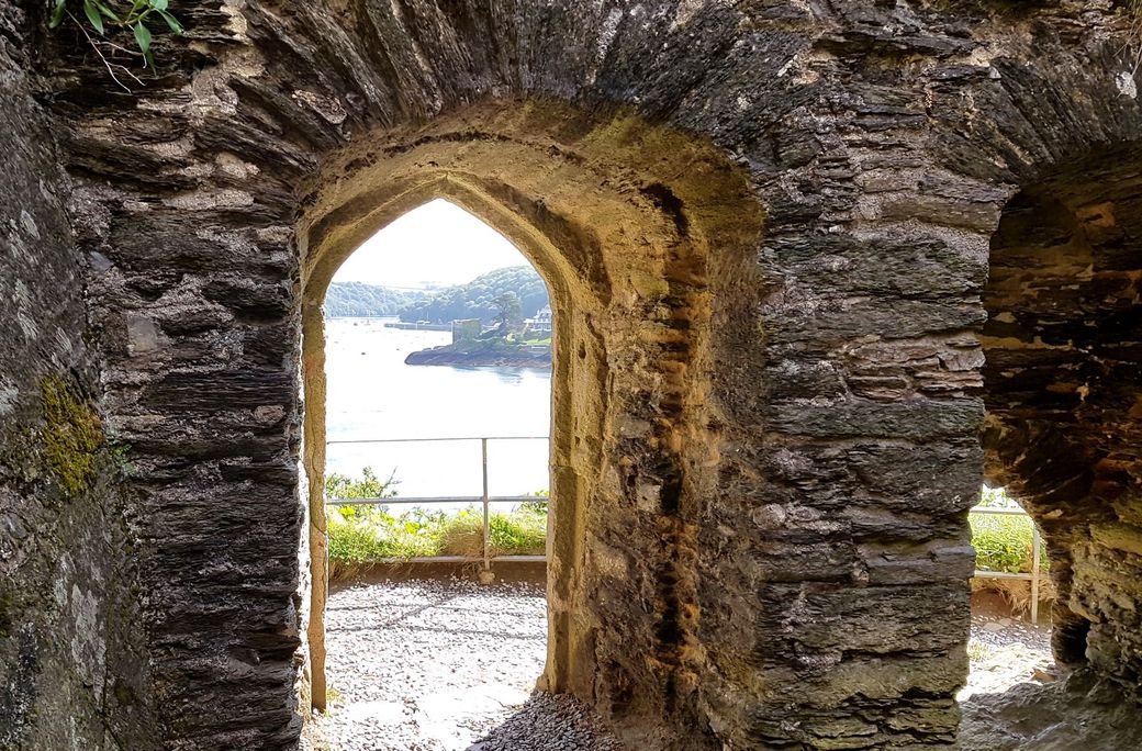 View from Henry VIII castle up Fowey River