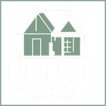 Logo for Bishop & Associates, featuring a simple green house icon above the text "BISHOP & ASSOCIATES SINCE 1990."