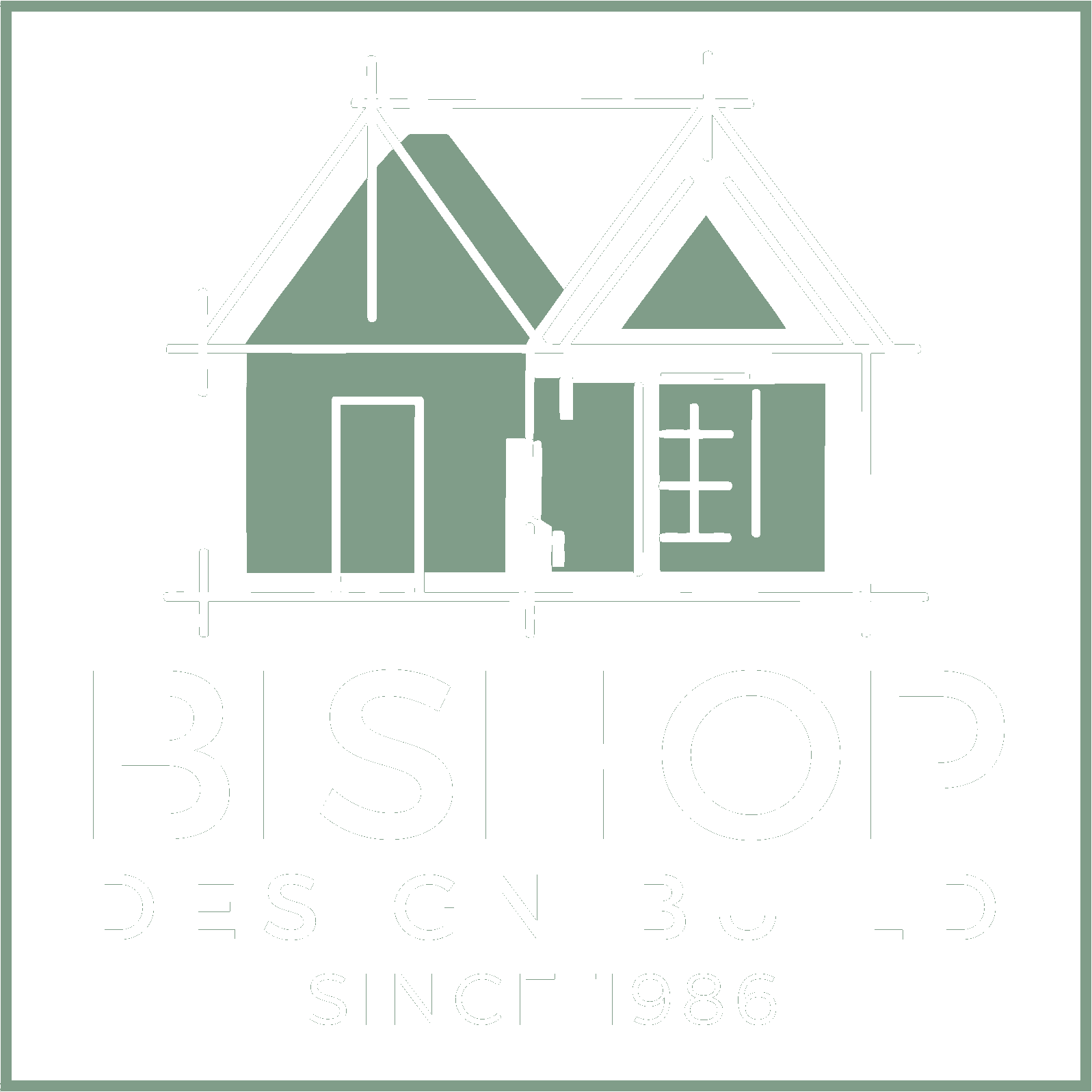 Logo for Bishop & Associates, featuring a simple green house icon above the text "BISHOP & ASSOCIATES SINCE 1990."