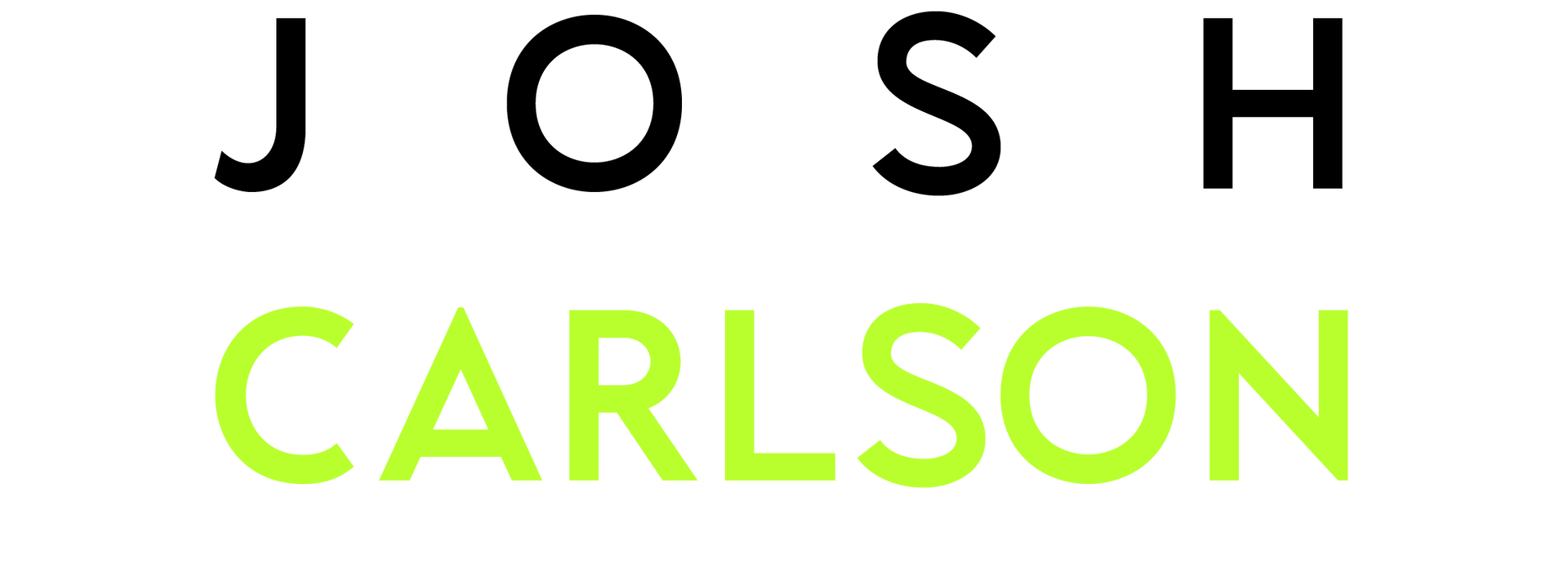 The name josh carlson is written in black and green on a white background.