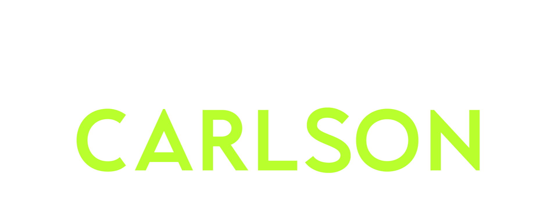 The word carlson is written in green on a white background.