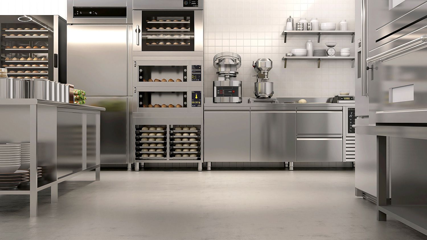 Stainless Steel Appliances in Commercial Kitchen
