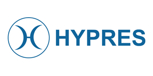 Logo of HYPRES with a blue 