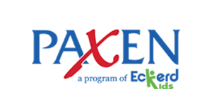 Logo for Paxen, a program of Eckerd Kids. Features blue 