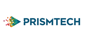 PrismTech logo: geometric triangle with multi-colored fragments pointing right, next to the word 