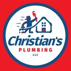 Christian’s Plumbing LLC logo in blue, red, and white with a plumber and house icon