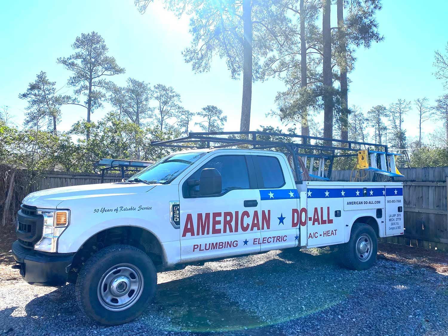 White business service truck