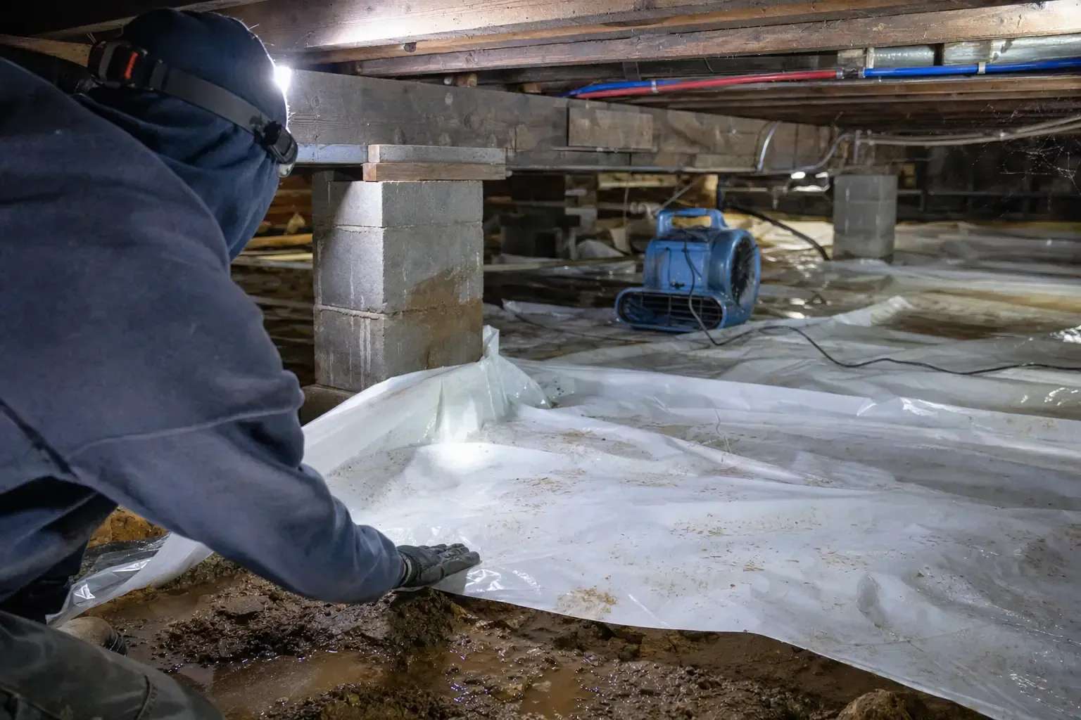 Crawl space under a house