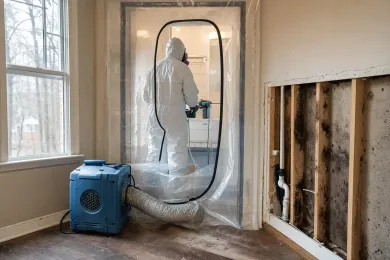 Mold containment set up in a home