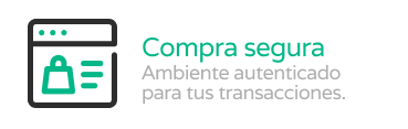 A logo that says compra segura ambiente autenticado para tus transacciones