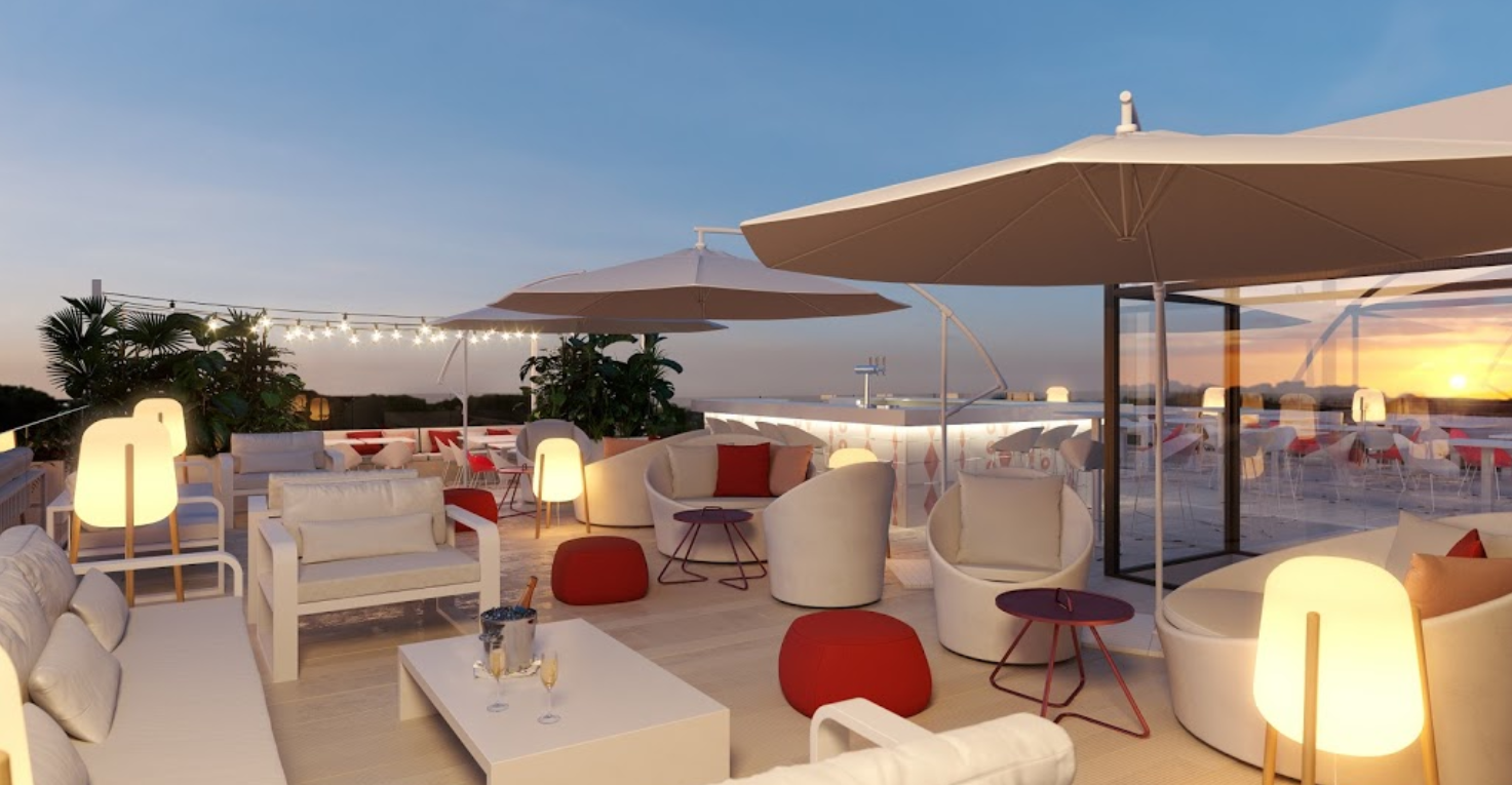 Chill out outrdoor lounge area at Sol I Vida Hotel Porto Cristo
