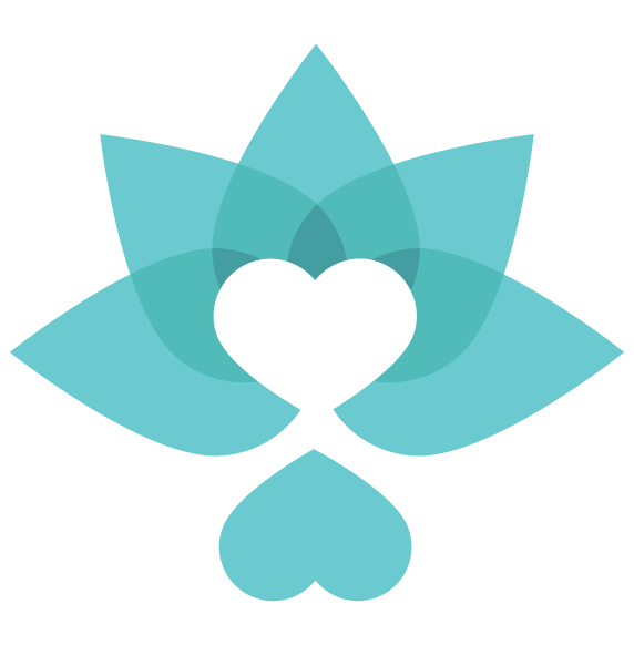 Light blue lotus flower with a white heart shape in the center.