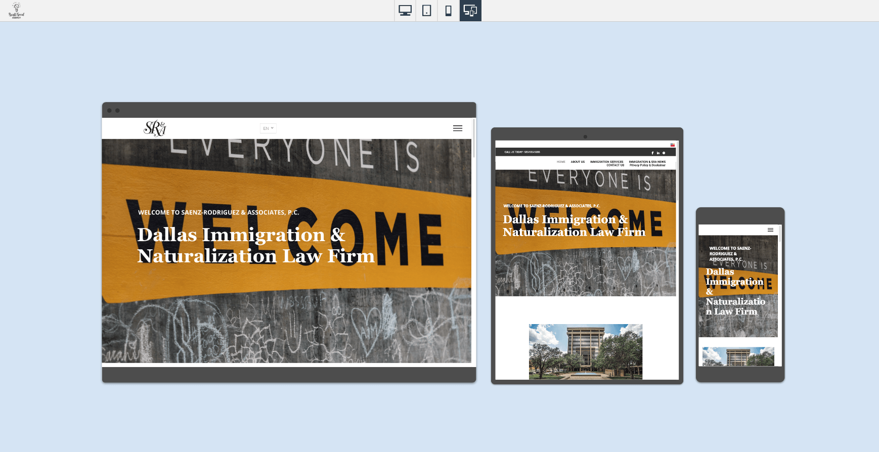 Website Responsiveness Website layout showing