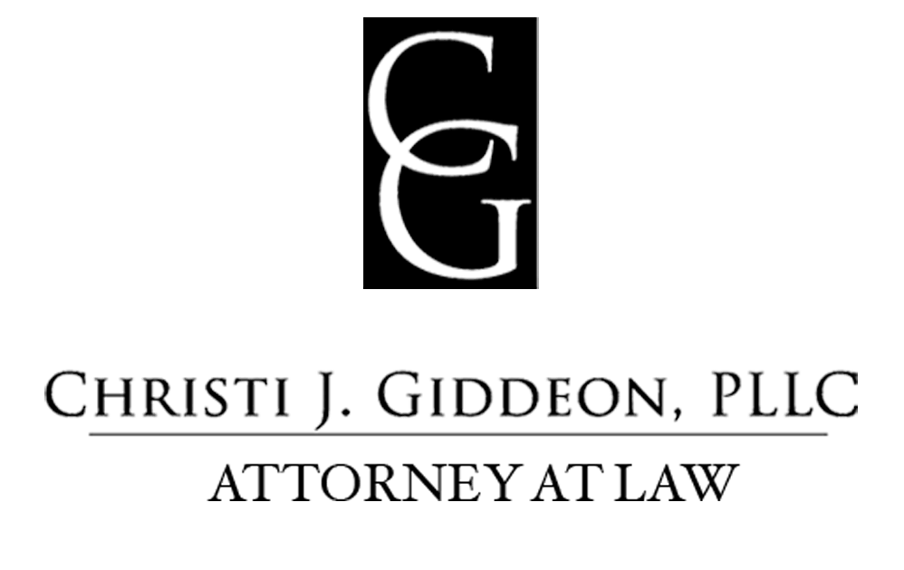 Logo of Christi J. Giddeon, PLLC, with intertwined
