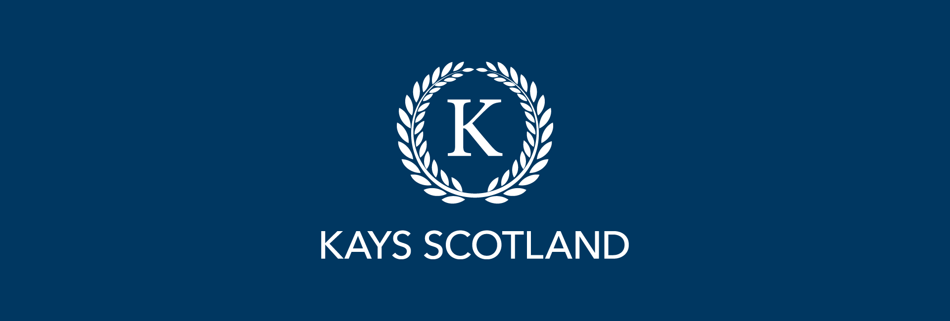 a logo for Kays Scotland sitting on a navy background